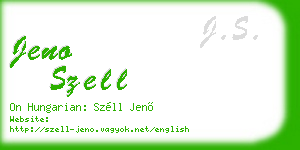 jeno szell business card